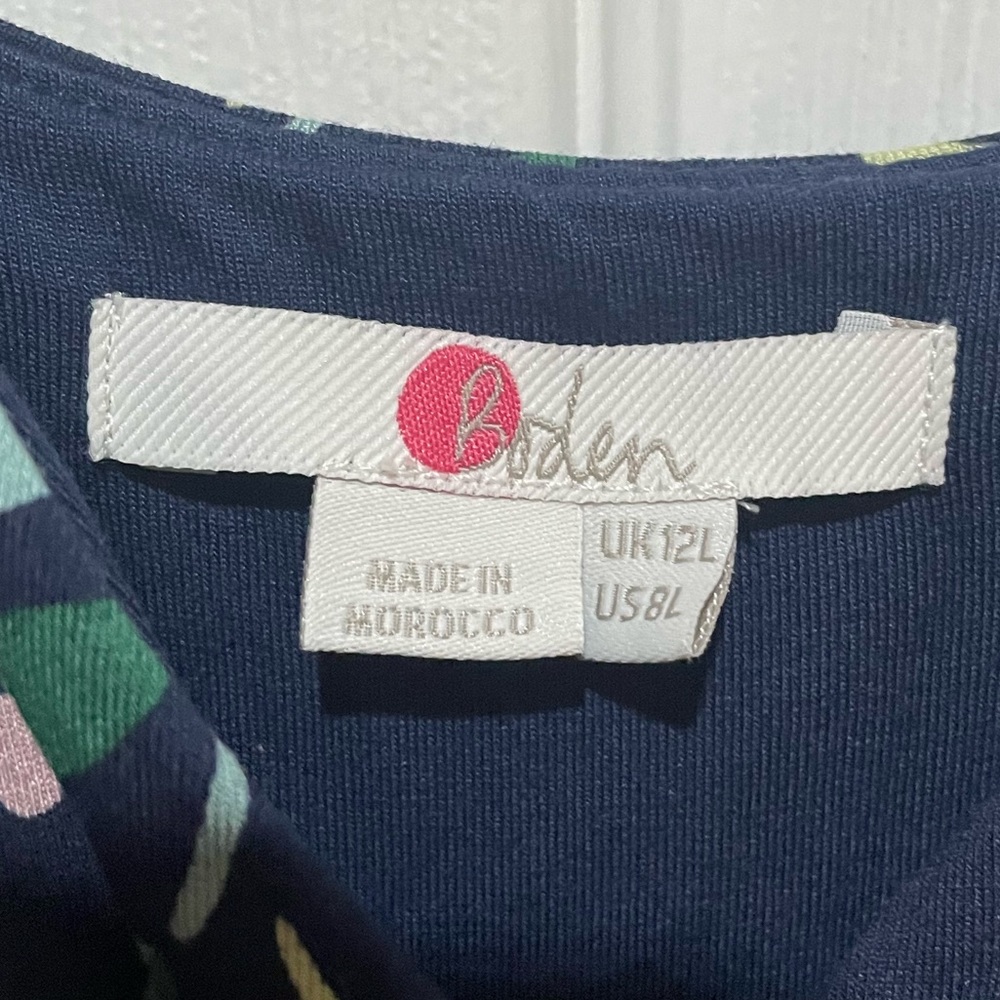 Boden Navy Floral Midi Dress with Multicolor Flowers - Picture 4 of 8